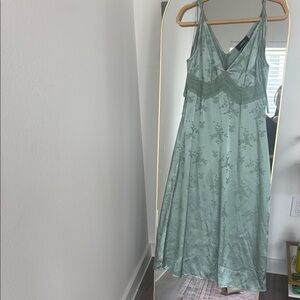 Cider Sage Green Floral Dress